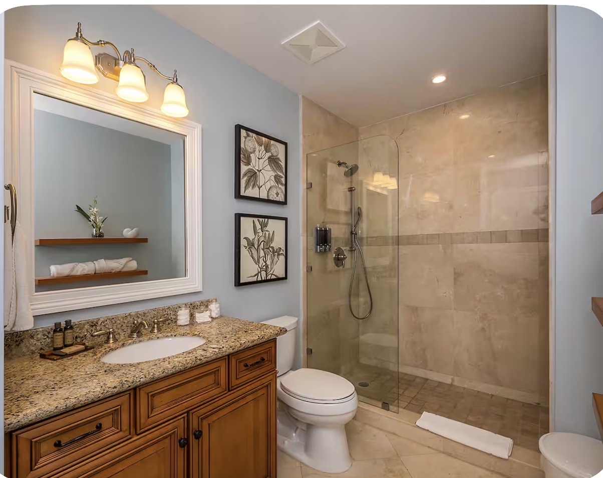 Condo 509 second en-suite bathroom with walk-in shower