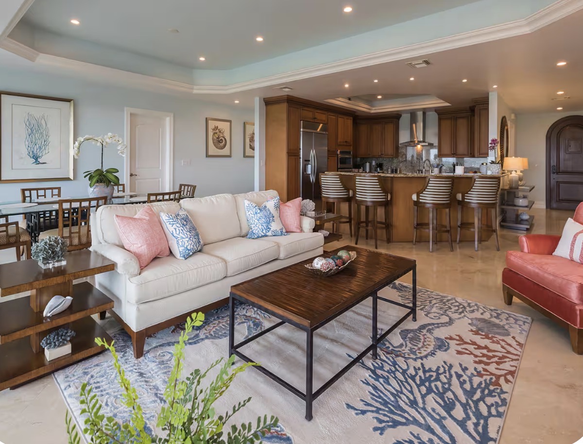 Condo 510 expansive open-plan living, kitchen, and dining area